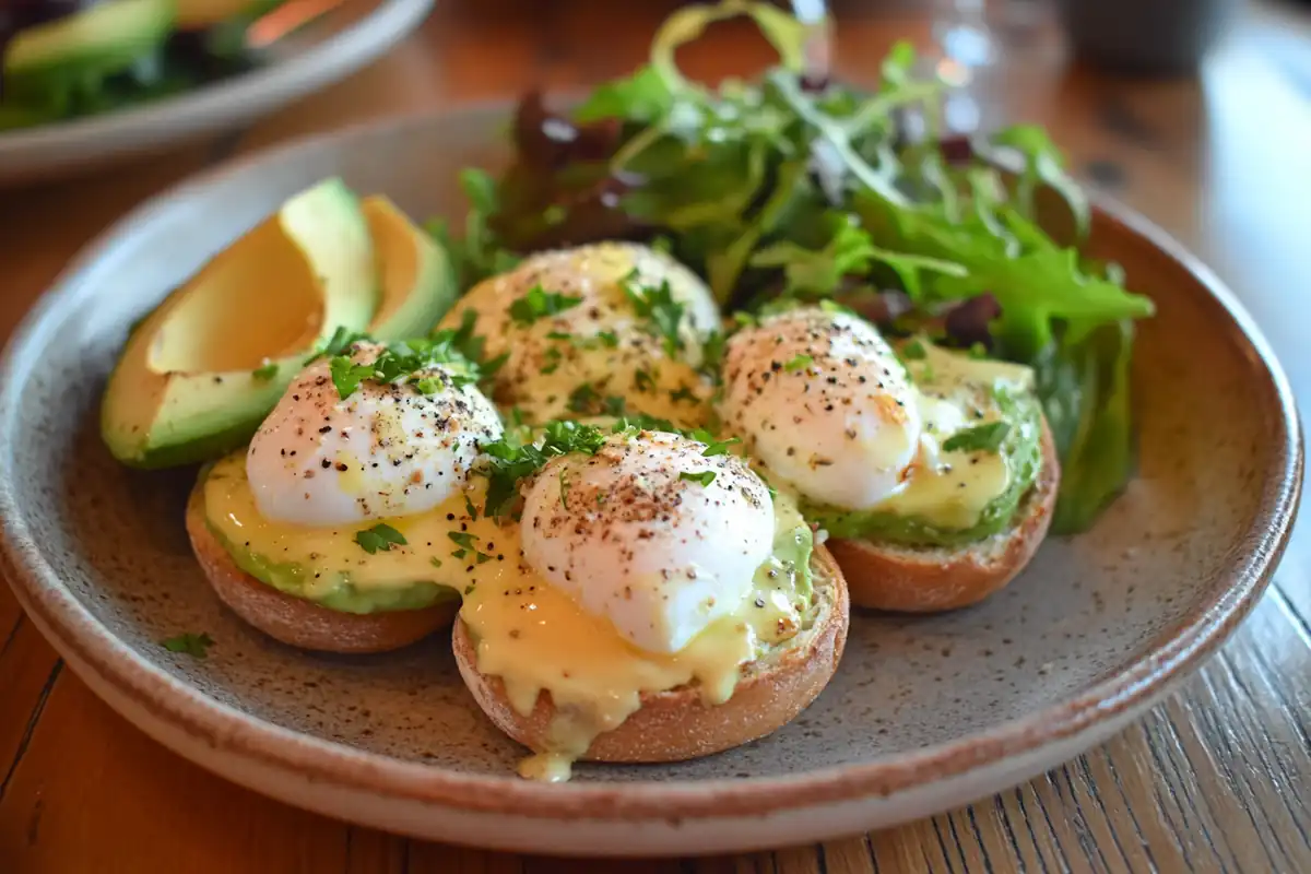 u6185574297 A beautifully plated Eggs Benedict dish featuring 0d6f12b6 f172 413a 9a3e 7ffa7e6c86a8 0 www.noryrecipes.com