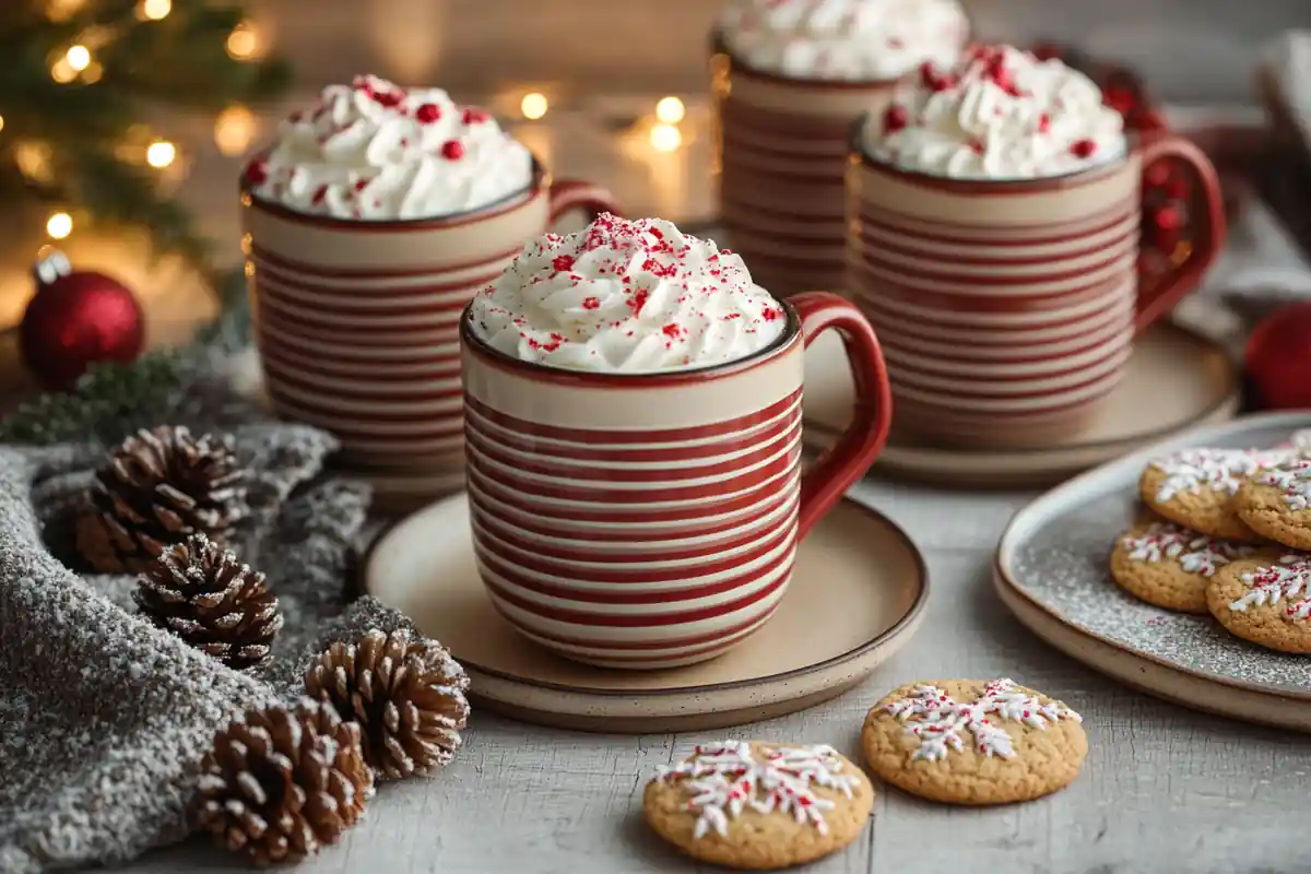 Peppermint Hot Chocolate in a Mug with Whipped Cream​