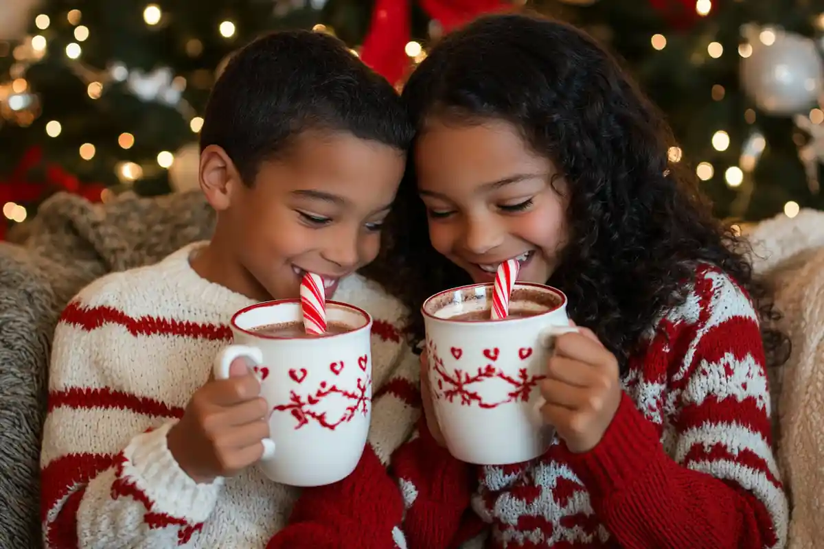 Peppermint Hot Chocolate in a Mug with Whipped Cream​