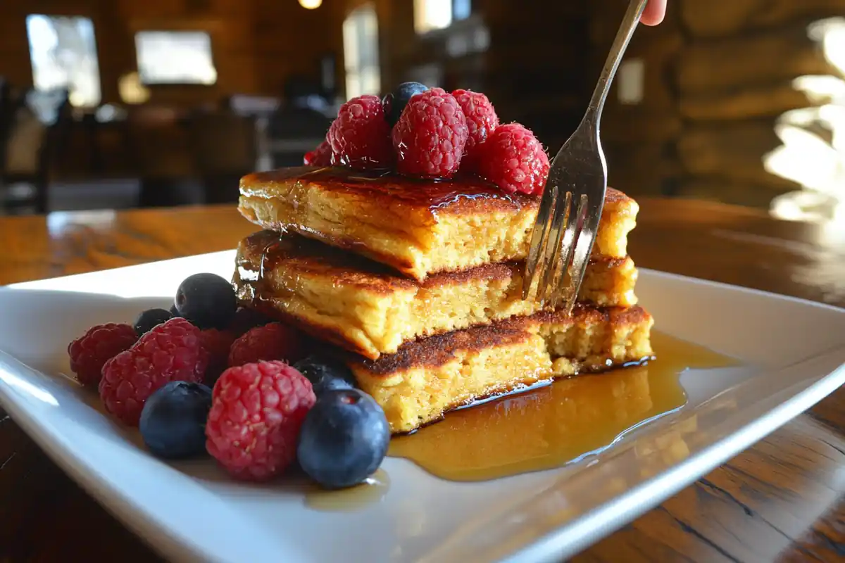 u6185574297 A tall stack of golden brown protein pancakes on 203a9c56 2fe7 4425 bb2d 3ddb3f9816c6 1 www.noryrecipes.com