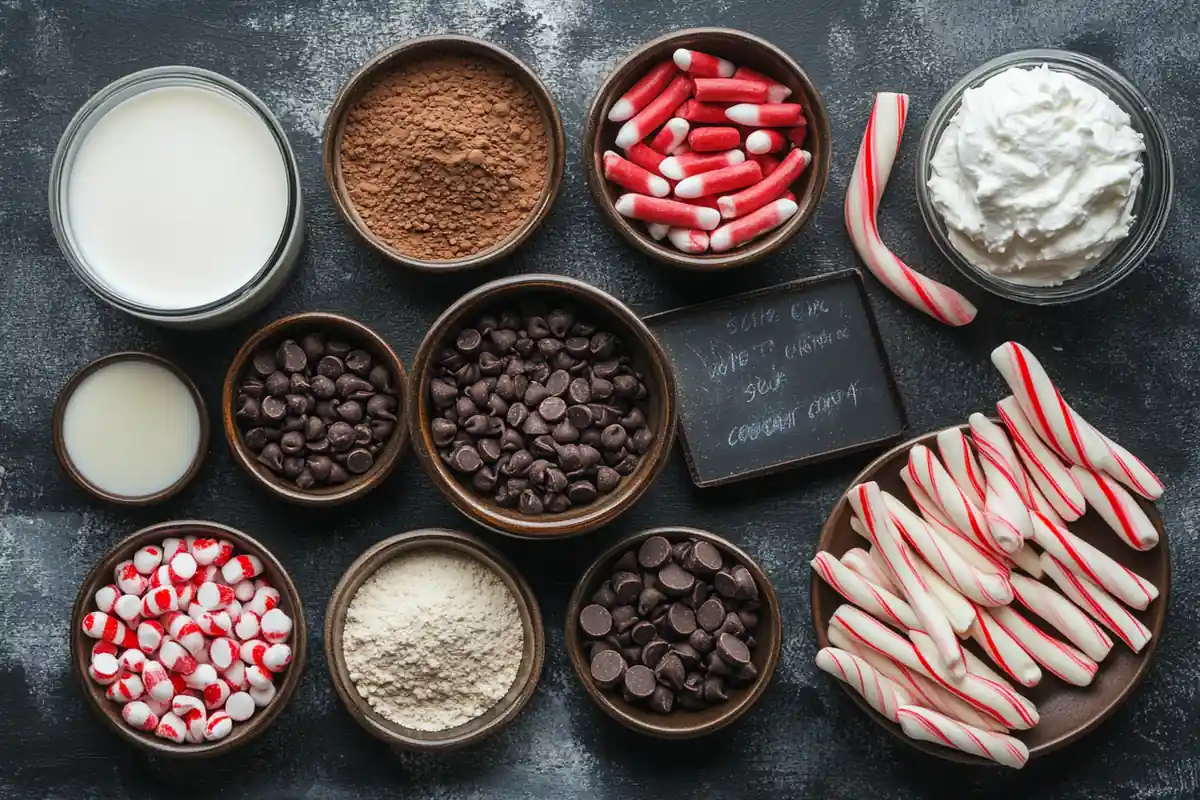 Peppermint Hot Chocolate in a Mug with Whipped Cream​