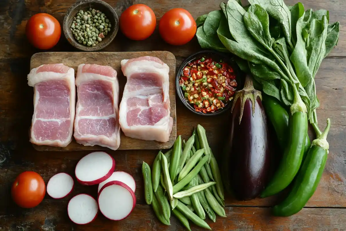 u6185574297 A top down view of fresh Sinigang ingredients arr e09a6d36 b69b 4a3f 88b3 261054afa226 2 www.noryrecipes.com