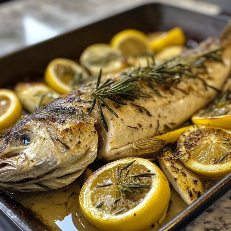 Branzino Fish Recipe – whole roasted branzino with lemon and herbs