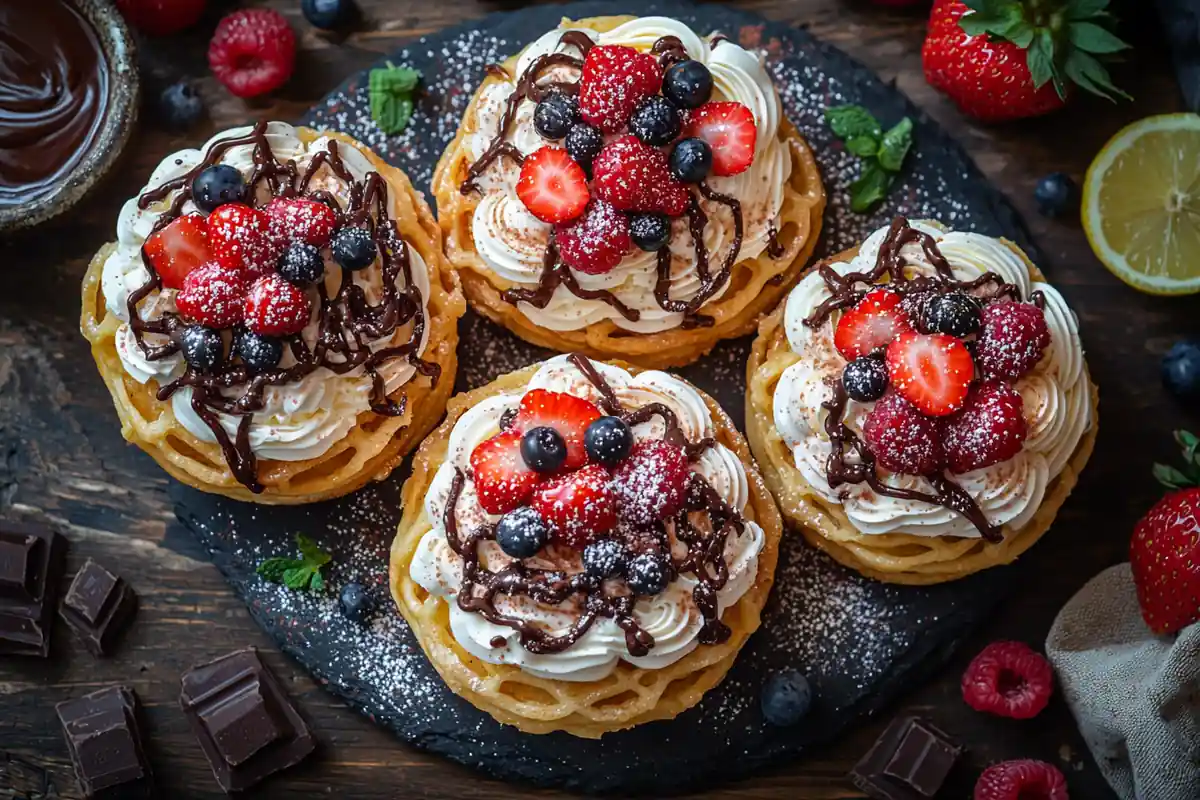 Funnel Cake – golden-brown fried dough dusted with powdered sugar