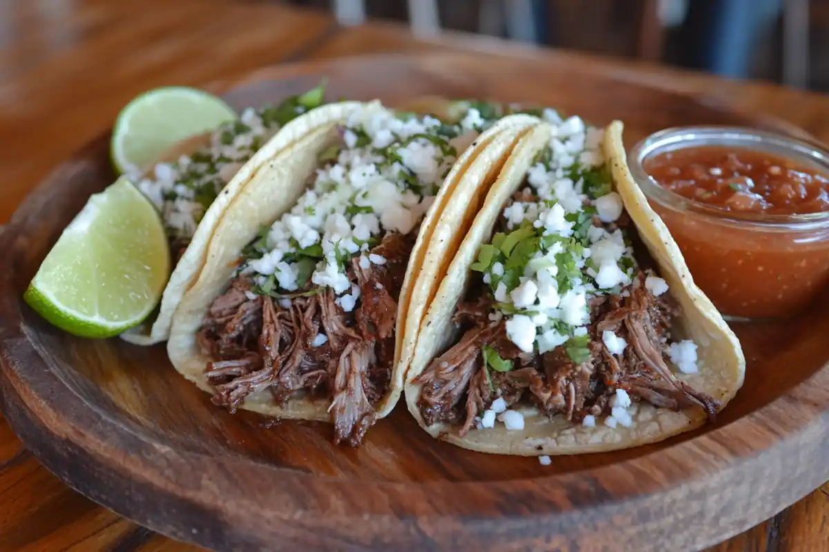 u6185574297 Three beef tacos filled with seasoned juicy shred a3250fde ea18 41ae 8708 bec3026a1169 0 www.noryrecipes.com