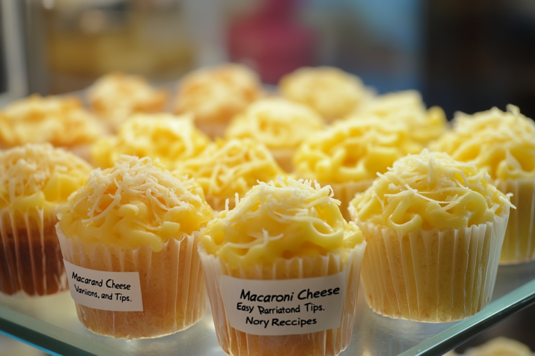 Macaroni and cheese cups served on a platter