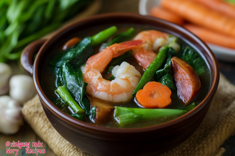 Sinigang Mix Guide – bowl of Filipino sour soup with vegetables​