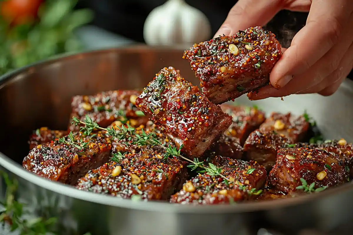 Boneless Beef Ribs Recipe – juicy, tender ribs glazed with BBQ sauce
