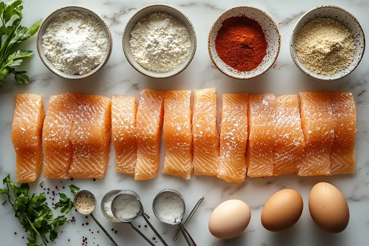 fish breading recipe – golden crispy fish fillet on a white plate