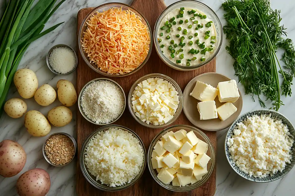 Why Are Cheesy Potatoes Called Funeral Potatoes – classic cheesy casserole in a baking dish