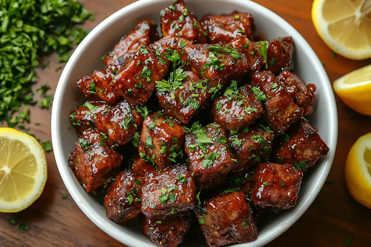 Boneless Beef Ribs Recipe – juicy, tender ribs glazed with BBQ sauce