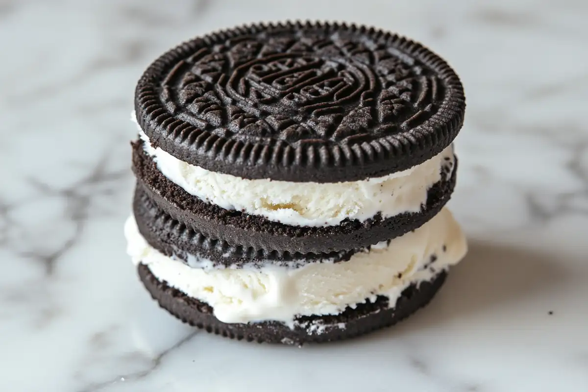 u6185574297 Close up of an Oreo ice cream sandwich with layer 13cb8b0c 15e8 47af 93fe 7e508577641d 1 www.noryrecipes.com